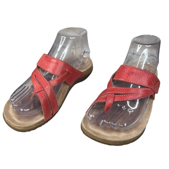 Taos Women’s Perfect Red Leather Thong Sandal Size US 6 - Picture 6 of 11